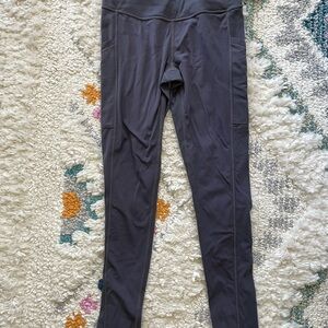 Slate blue/purple prAna yoga leggings with pockets